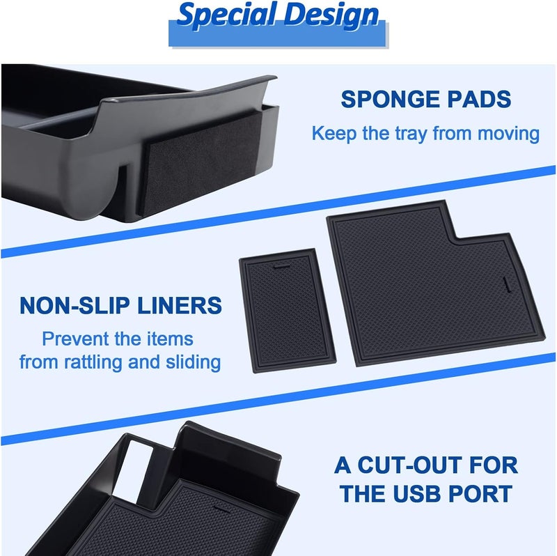 TOPINSTALL Console Organizer Compatible with 2021-2026 Toyota Sienna, Armrest Box Secondary Storage Center Console Tray Coin Container ABS Plastic - Image 4